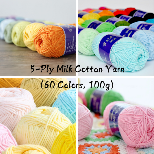 5-Ply Milk Cotton Yarn (100g) – Milk Cotton Yarn for Crocheting and Knitting