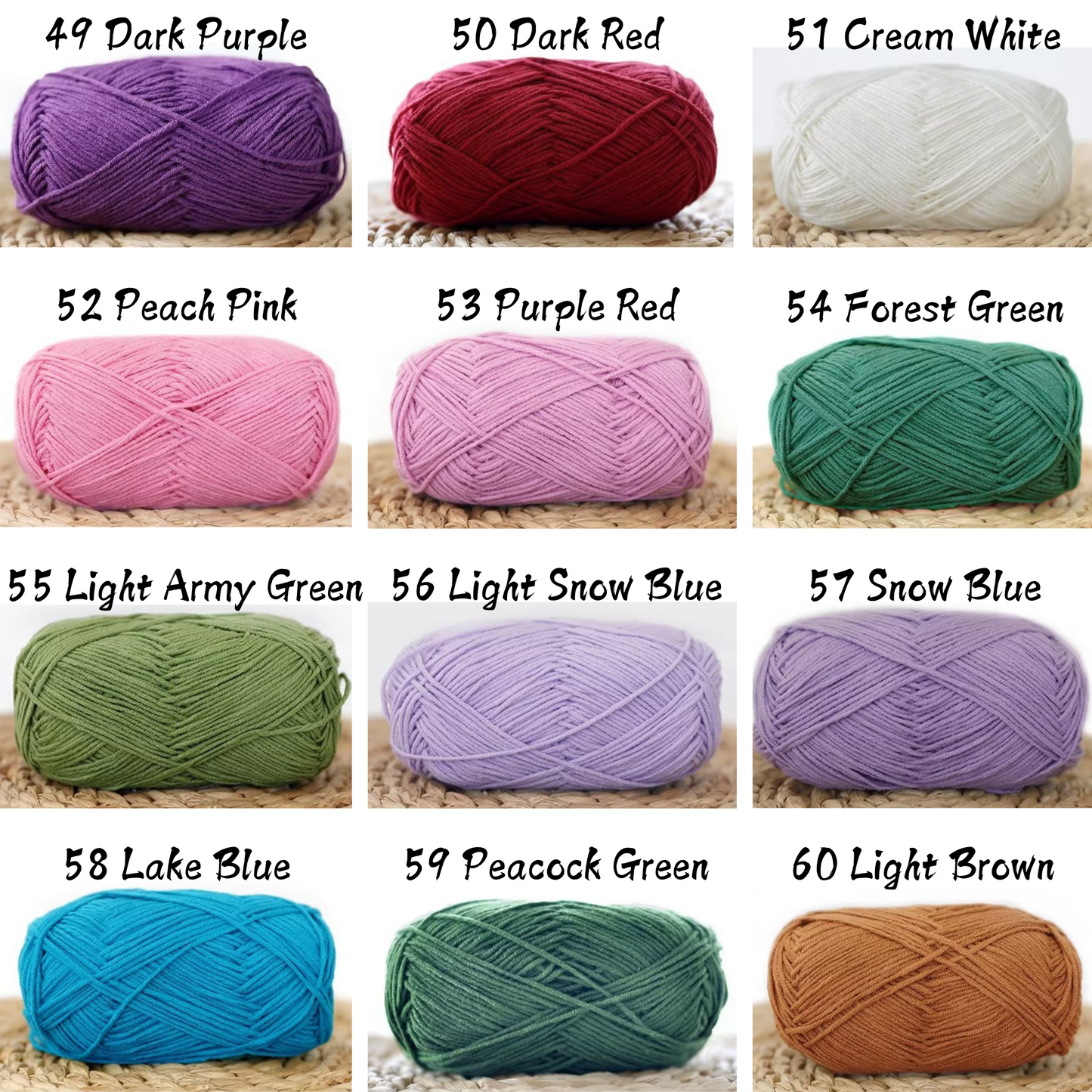 4-Ply Milk Cotton Yarn (40g) – Milk Cotton Yarn for Crocheting and Knitting