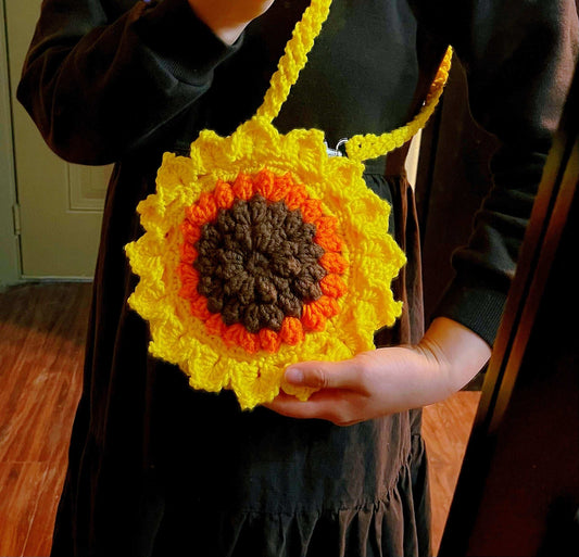 Finished Crochet Sunflower Bag
